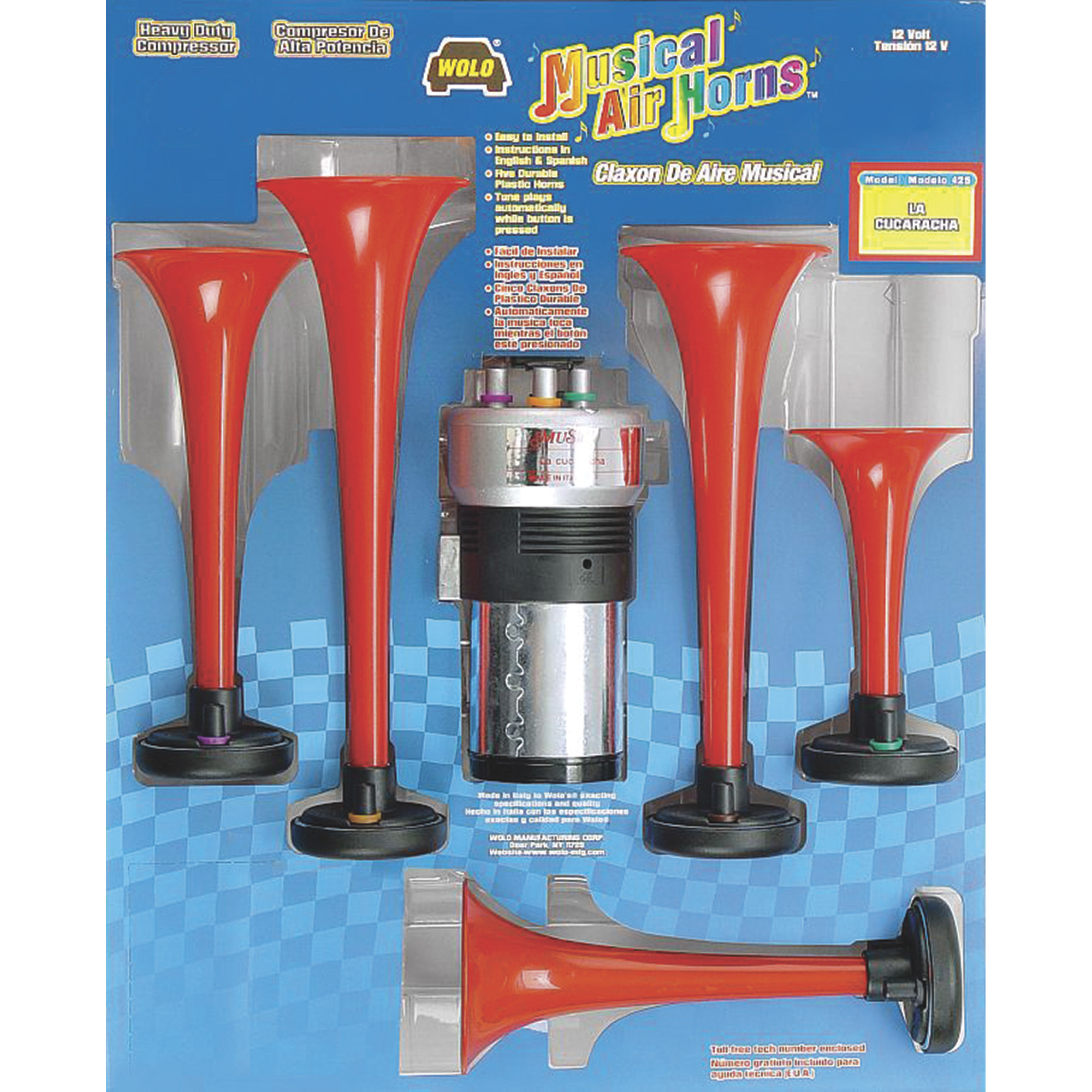 Wolo La Cucharacha Musical Air Horn, 118dB, Model# 425